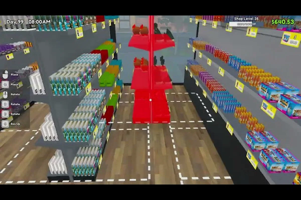 TCG Card Shop Simulator Shop-Layout: 28-Kunden-Plan